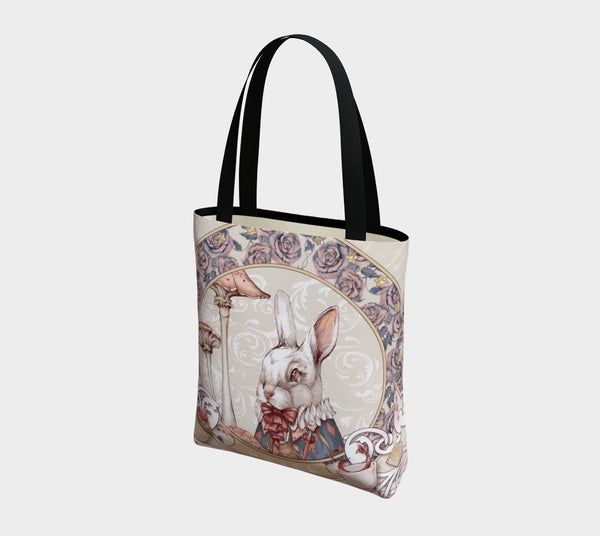 Alice, the White Rabbit - Ivory Regular Tote Bag - Sutoru - Tote Bag - Sutoru